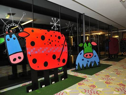 Kühe überwintern im arte Hotel Krems